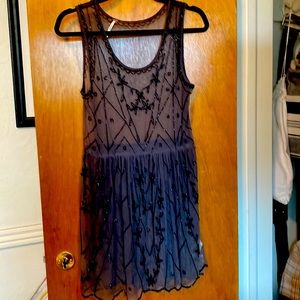 Grey embellished dress